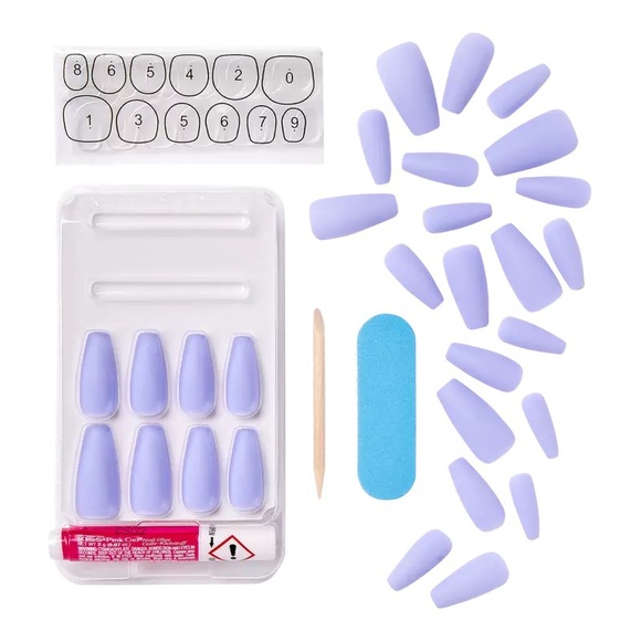 NWT Light Purple Matte Long Press On Nails - Picture 2 of 11
